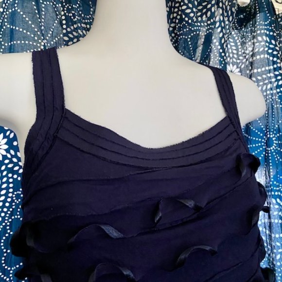 Express Navy Blue Ruffle Tank - Picture 3 of 10